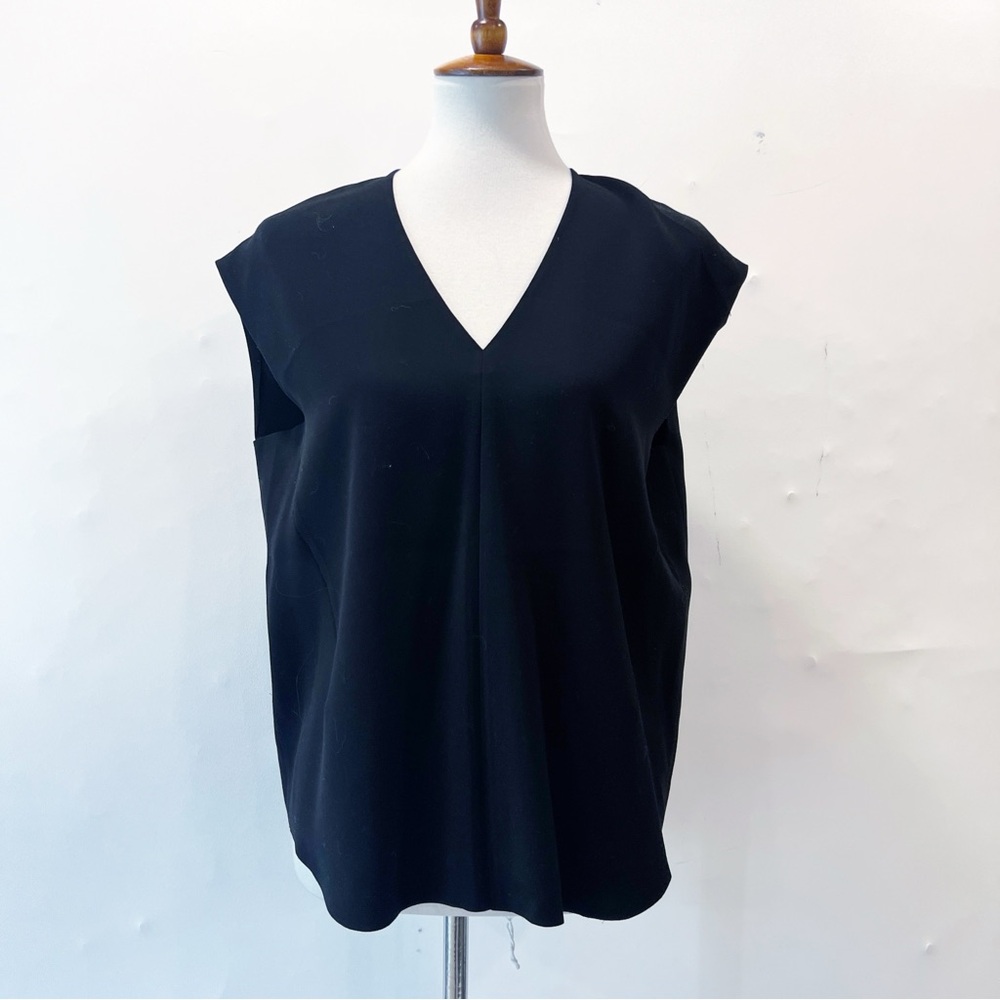 Vince Crepe Layered V-Neck Blouse